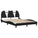 Casa si Gradina - Mobilier - Paturi si accesorii - Paturi - Cadru de pat cu tablie, negru/alb, 140x200 cm, piele ecologica - Infinity.ro