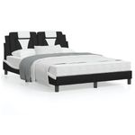 Casa si Gradina - Mobilier - Paturi si accesorii - Paturi - Cadru de pat cu tablie, negru/alb, 140x200 cm, piele ecologica - Infinity.ro