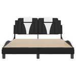 Casa si Gradina - Mobilier - Paturi si accesorii - Paturi - Cadru de pat cu tablie, negru/alb, 140x200 cm, piele ecologica - Infinity.ro