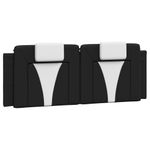 Casa si Gradina - Mobilier - Paturi si accesorii - Paturi - Cadru de pat cu tablie, negru/alb, 140x200 cm, piele ecologica - Infinity.ro