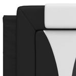 Casa si Gradina - Mobilier - Paturi si accesorii - Paturi - Cadru de pat cu tablie, negru/alb, 140x200 cm, piele ecologica - Infinity.ro
