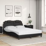 Casa si Gradina - Mobilier - Paturi si accesorii - Paturi - Pat cu saltea, negru, 140x190 cm, piele ecologica - Infinity.ro
