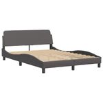 Casa si Gradina - Mobilier - Paturi si accesorii - Paturi - Cadru de pat cu tablie, gri, 140x190 cm, piele ecologica - Infinity.ro
