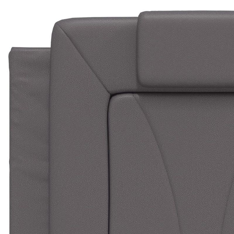 Casa si Gradina - Mobilier - Paturi si accesorii - Paturi - Cadru de pat cu tablie, gri, 140x190 cm, piele ecologica - Infinity.ro