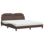 Casa si Gradina - Mobilier - Paturi si accesorii - Paturi - Pat cu saltea, maro, 180x200 cm, piele ecologica - Infinity.ro