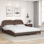 Casa si Gradina - Mobilier - Paturi si accesorii - Paturi - Pat cu saltea, maro, 180x200 cm, piele ecologica - Infinity.ro
