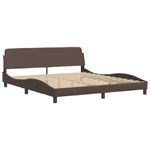 Casa si Gradina - Mobilier - Paturi si accesorii - Paturi - Pat cu saltea, maro, 180x200 cm, piele ecologica - Infinity.ro