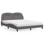 Casa si Gradina - Mobilier - Paturi si accesorii - Paturi - Pat cu saltea, gri, 160x200 cm, piele ecologica - Infinity.ro