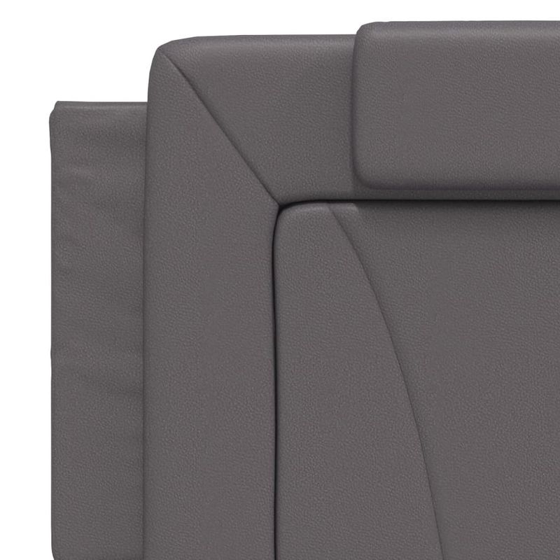 Casa si Gradina - Mobilier - Paturi si accesorii - Paturi - Pat cu saltea, gri, 160x200 cm, piele ecologica - Infinity.ro