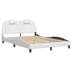 Casa si Gradina - Mobilier - Paturi si accesorii - Paturi - Cadru de pat cu tablie, alb, 140x190 cm, piele ecologica - Infinity.ro