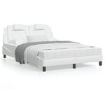 Casa si Gradina - Mobilier - Paturi si accesorii - Paturi - Cadru de pat cu tablie, alb, 140x190 cm, piele ecologica - Infinity.ro