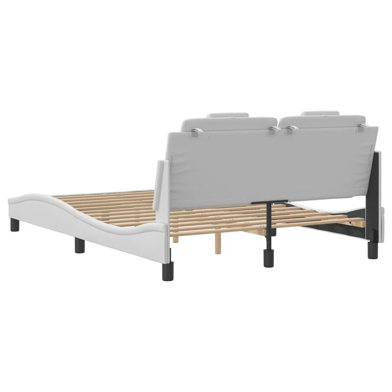 Casa si Gradina - Mobilier - Paturi si accesorii - Paturi - Cadru de pat cu tablie, alb, 140x190 cm, piele ecologica - Infinity.ro