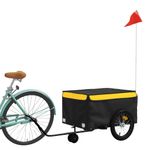 Sport si Outdoor - Ciclism - Accesorii pentru biciclete - Remorci biciclete - Remorca pentru biciclete, negru și galben, 45 kg, fier, mărime 62.5x124x52 cm - Infinity.ro