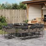 Casa si Gradina - Gradina si terasa - Mobilier exterior - Seturi mobila gradina - Set mobilier de gradina cu perne, 11 piese, gri, poliratan - Infinity.ro