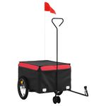 Sport si Outdoor - Ciclism - Accesorii pentru biciclete - Remorci biciclete - Remorca pentru biciclete, negru și rosu, 45 kg, fier, mărime 62.5x124x52 cm - Infinity.ro