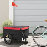 Sport si Outdoor - Ciclism - Accesorii pentru biciclete - Remorci biciclete - Remorca pentru biciclete, negru și rosu, 45 kg, fier, mărime 62.5x124x52 cm - Infinity.ro
