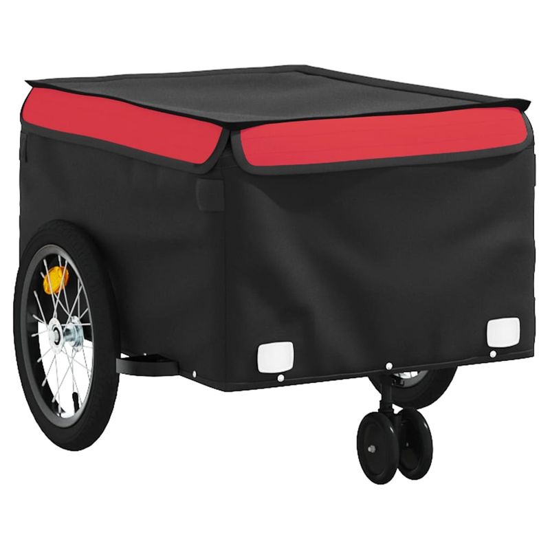 Sport si Outdoor - Ciclism - Accesorii pentru biciclete - Remorci biciclete - Remorca pentru biciclete, negru și rosu, 45 kg, fier, mărime 62.5x124x52 cm - Infinity.ro