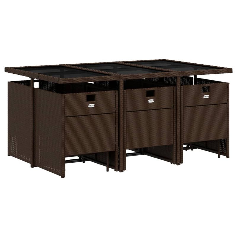 Casa si Gradina - Gradina si terasa - Mobilier exterior - Seturi mobila gradina - Set mobilier de gradina cu perne, 11 piese, maro, poliratan - Infinity.ro