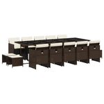 Casa si Gradina - Gradina si terasa - Mobilier exterior - Seturi mobila gradina - Set mobilier de gradina cu perne, 15 piese, maro, poliratan - Infinity.ro