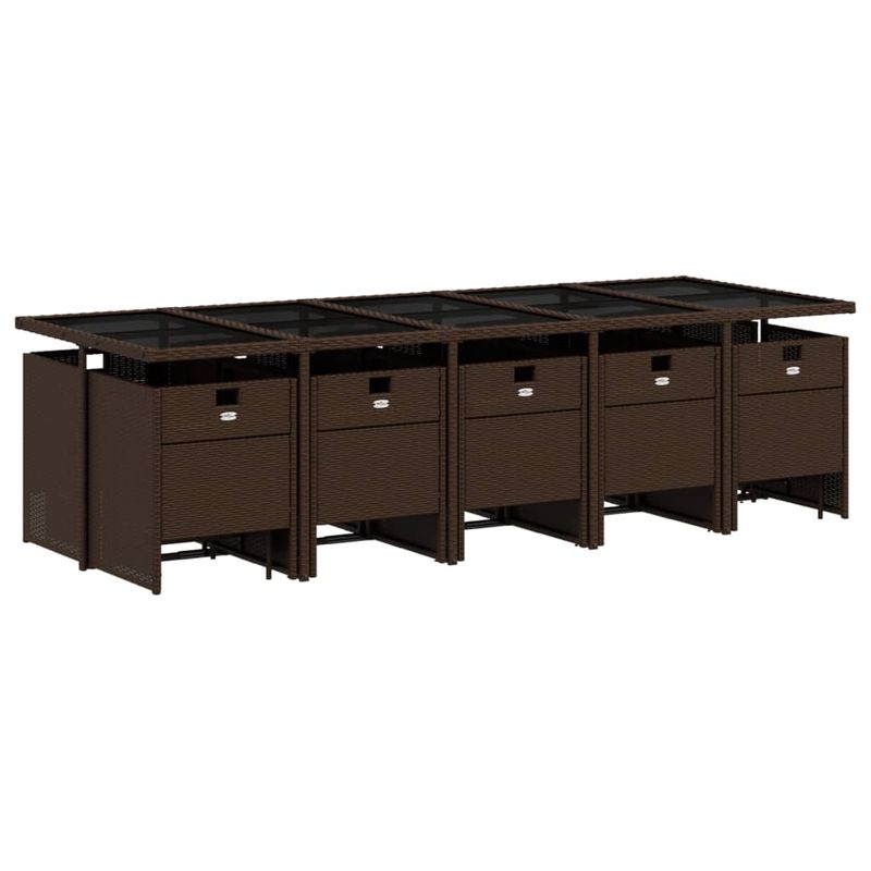 Casa si Gradina - Gradina si terasa - Mobilier exterior - Seturi mobila gradina - Set mobilier de gradina cu perne, 15 piese, maro, poliratan - Infinity.ro