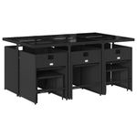 Casa si Gradina - Gradina si terasa - Mobilier exterior - Seturi mobila gradina - Set mobilier de exterior cu perne, 11 piese, negru, poliratan - Infinity.ro