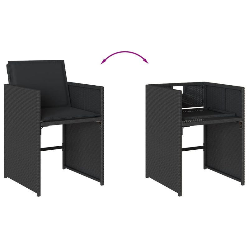 Casa si Gradina - Gradina si terasa - Mobilier exterior - Seturi mobila gradina - Set mobilier de exterior cu perne, 11 piese, negru, poliratan - Infinity.ro