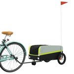 Sport si Outdoor - Ciclism - Accesorii pentru biciclete - Remorci biciclete - Remorca pentru biciclete, negru și verde, 30 kg, fier, mărime 122x53x53 cm - Infinity.ro