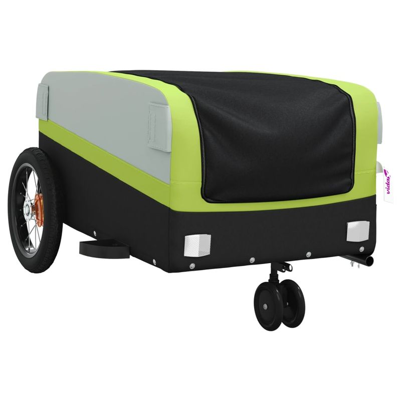 Sport si Outdoor - Ciclism - Accesorii pentru biciclete - Remorci biciclete - Remorca pentru biciclete, negru și verde, 30 kg, fier, mărime 122x53x53 cm - Infinity.ro
