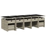 Casa si Gradina - Gradina si terasa - Mobilier exterior - Seturi mobila gradina - Set mobilier de gradina cu perne 15 piese gri deschis poliratan - Infinity.ro