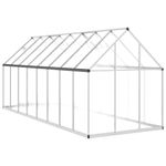 Casa si Gradina - Gradinarit si plante - Sere si solarii - Sere cu cadru de baza, argintiu, 445x169x195 cm, aluminiu - Infinity.ro