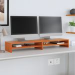 Casa si Gradina - Mobilier - Comode si corpuri - Comode - Stand pentru monitor, maro ceruit, 100x24x13 cm, lemn masiv pin - Infinity.ro