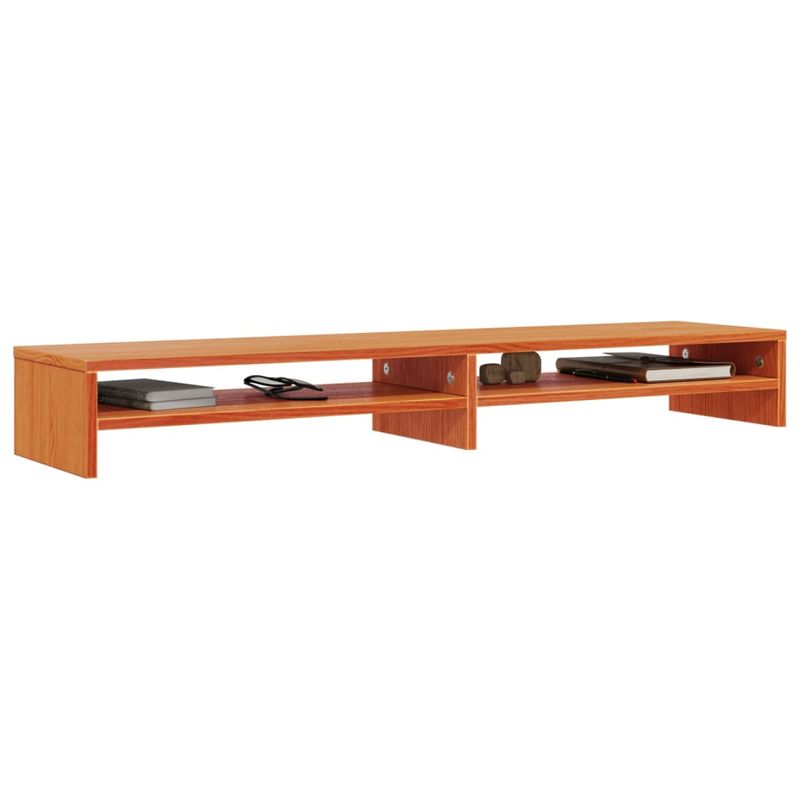 Casa si Gradina - Mobilier - Comode si corpuri - Comode - Stand pentru monitor, maro ceruit, 100x24x13 cm, lemn masiv pin - Infinity.ro