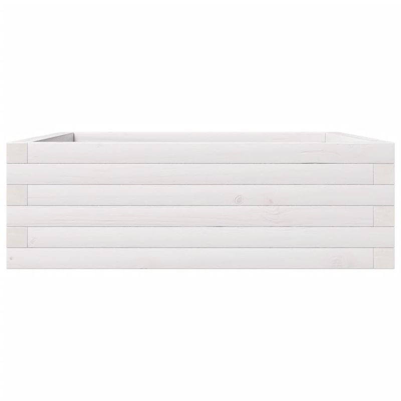 Casa si Gradina - Gradinarit si plante - Plante si ghivece - Ghivece si suporturi - Jardiniera de gradina, alb, 70x70x23 cm, lemn masiv de pin - Infinity.ro