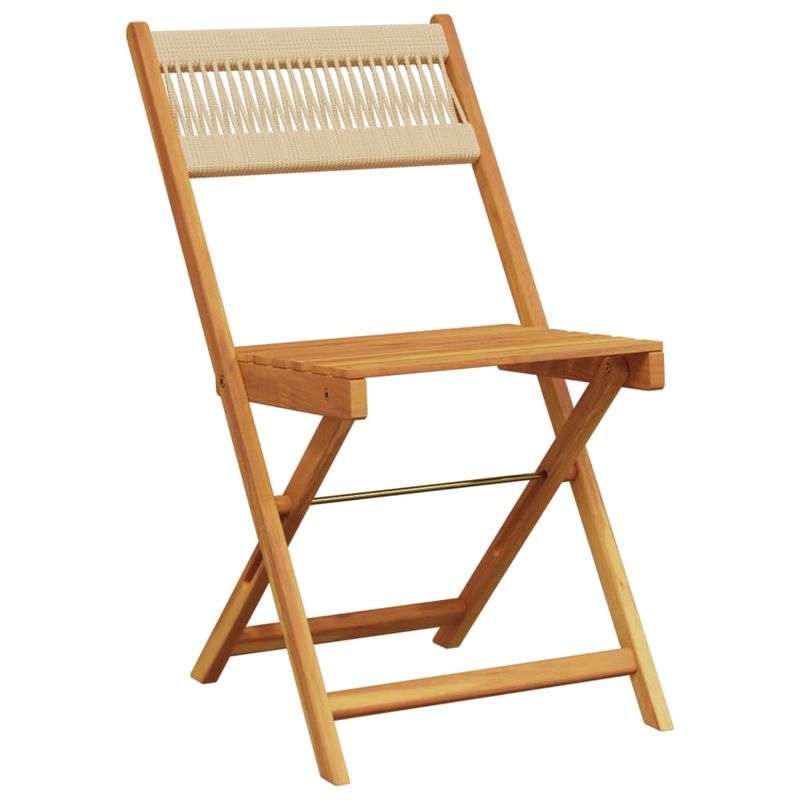 Casa si Gradina - Gradina si terasa - Mobilier exterior - Seturi mobila gradina - Set mobilier bistro, 3 piese, bej, polipropilena si lemn masiv - Infinity.ro