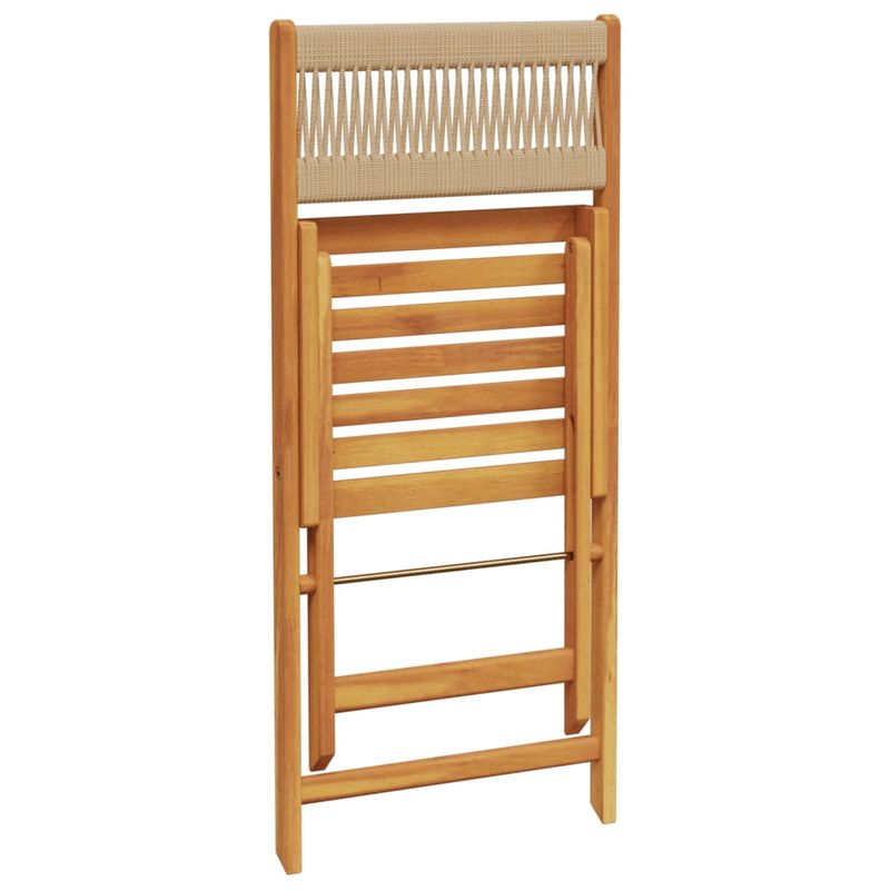 Casa si Gradina - Gradina si terasa - Mobilier exterior - Seturi mobila gradina - Set mobilier bistro, 3 piese, bej, polipropilena si lemn masiv - Infinity.ro