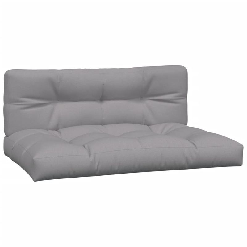 Casa si Gradina - Gradina si terasa - Mobilier exterior - Canapele si fotolii gradina - Canapele mijloc gradina paleti 2 buc., perne, lemn masiv acacia, gri - Infinity.ro