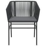 Casa si Gradina - Gradina si terasa - Mobilier exterior - Scaune si sezlonguri gradina - Scaune de gradina cu perne, 2 buc., negru, poliratan - Infinity.ro