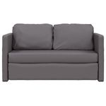 Casa si Gradina - Mobilier - Canapele si coltare - Canapele - Canapea extensibila 2 in 1, gri, 112x174x55 cm, piele ecologica - Infinity.ro