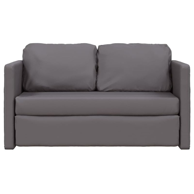 Casa si Gradina - Mobilier - Canapele si coltare - Canapele - Canapea extensibila 2 in 1, gri, 112x174x55 cm, piele ecologica - Infinity.ro