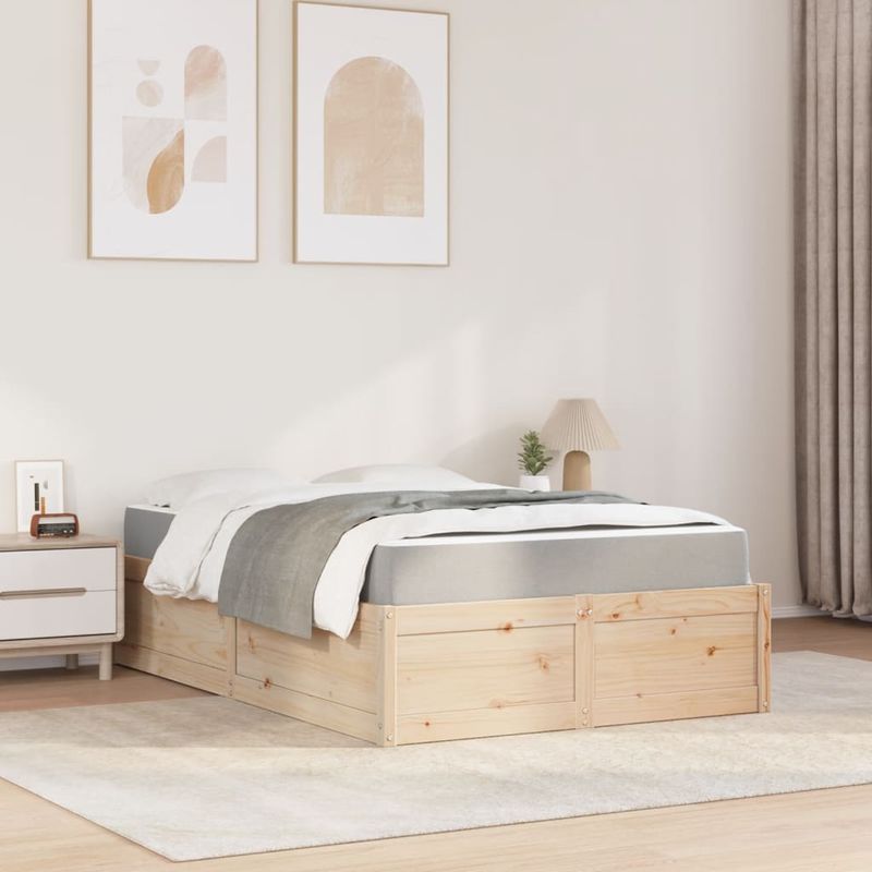 Casa si Gradina - Mobilier - Paturi si accesorii - Paturi - Pat cu saltea, 140x190 cm, lemn masiv pin - Infinity.ro