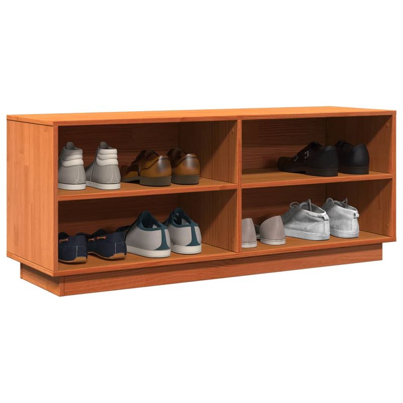 Casa si Gradina - Mobilier - Organizare si depozitare - Organizator incaltaminte - Pantofar, maro ceruit, 110x34x45 cm, lemn masiv de pin - Infinity.ro
