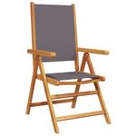 Casa si Gradina - Gradina si terasa - Mobilier exterior - Scaune si sezlonguri gradina - Scaune de gradina rabatabile 4 buc., textil antracit/lemn masiv - Infinity.ro