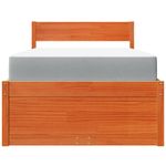 Casa si Gradina - Mobilier - Paturi si accesorii - Paturi - Pat cu sertare saltea, maro ceruit, 100x200 cm, lemn masiv pin - Infinity.ro
