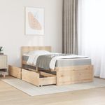 Casa si Gradina - Mobilier - Paturi si accesorii - Paturi - Pat cu sertare si saltea, 90x190 cm, lemn masiv pin - Infinity.ro