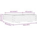 Casa si Gradina - Gradinarit si plante - Plante si ghivece - Ghivece si suporturi - Jardiniera gradina, maro ceruit, 100x100x26,5cm, lemn masiv pin - Infinity.ro