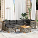 Casa si Gradina - Gradina si terasa - Mobilier exterior - Seturi mobila gradina - Set canapele de gradina, 7 piese, cu perne, gri, poliratan - Infinity.ro