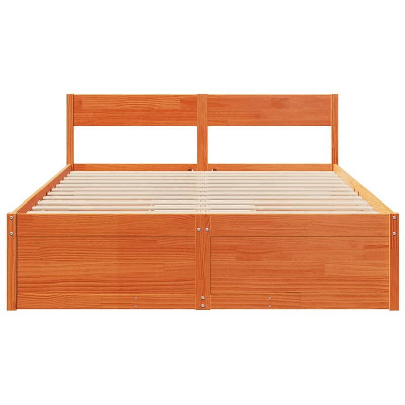 Casa si Gradina - Mobilier - Paturi si accesorii - Paturi - Cadru de pat cu sertare maro ceruit, 160x200 cm, lemn masiv pin - Infinity.ro
