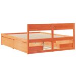 Casa si Gradina - Mobilier - Paturi si accesorii - Paturi - Cadru de pat cu sertare maro ceruit, 160x200 cm, lemn masiv pin - Infinity.ro