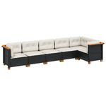 Casa si Gradina - Gradina si terasa - Mobilier exterior - Seturi mobila gradina - Set mobilier de gradina cu perne, 6 piese, negru, poliratan - Infinity.ro