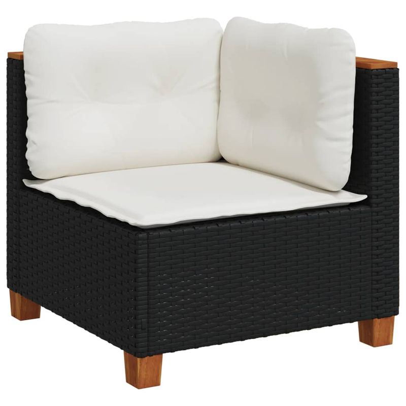 Casa si Gradina - Gradina si terasa - Mobilier exterior - Seturi mobila gradina - Set mobilier de gradina cu perne, 6 piese, negru, poliratan - Infinity.ro